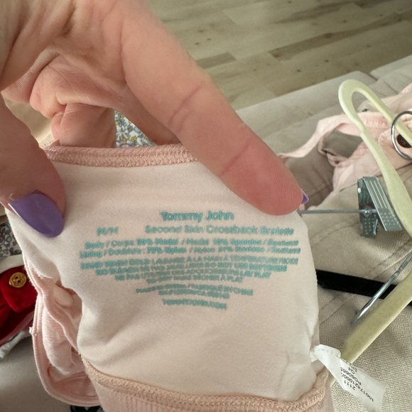 Tommy John Ribbed Bralette tank Second Skin criss cross back modal blush peach - Picture 5 of 6